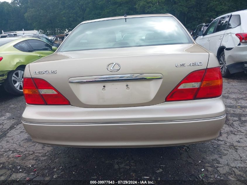 2001 Lexus Ls 430 VIN: JTHBN30F610018163 Lot: 39977543