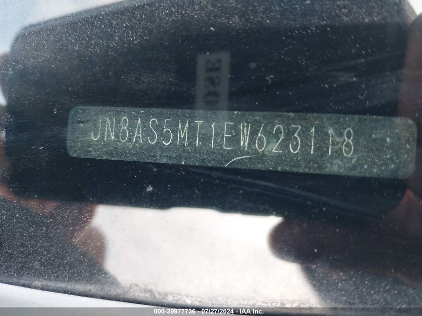 2014 Nissan Rogue Select S VIN: JN8AS5MT1EW623118 Lot: 39977736