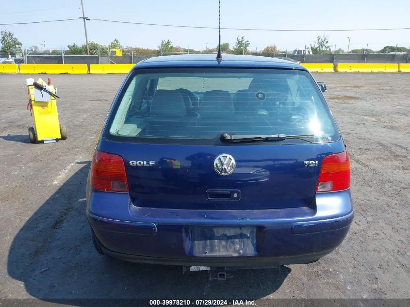 2001 Volkswagen Golf Gl Tdi VIN: WVWBP21J11W122274 Lot: 39978210