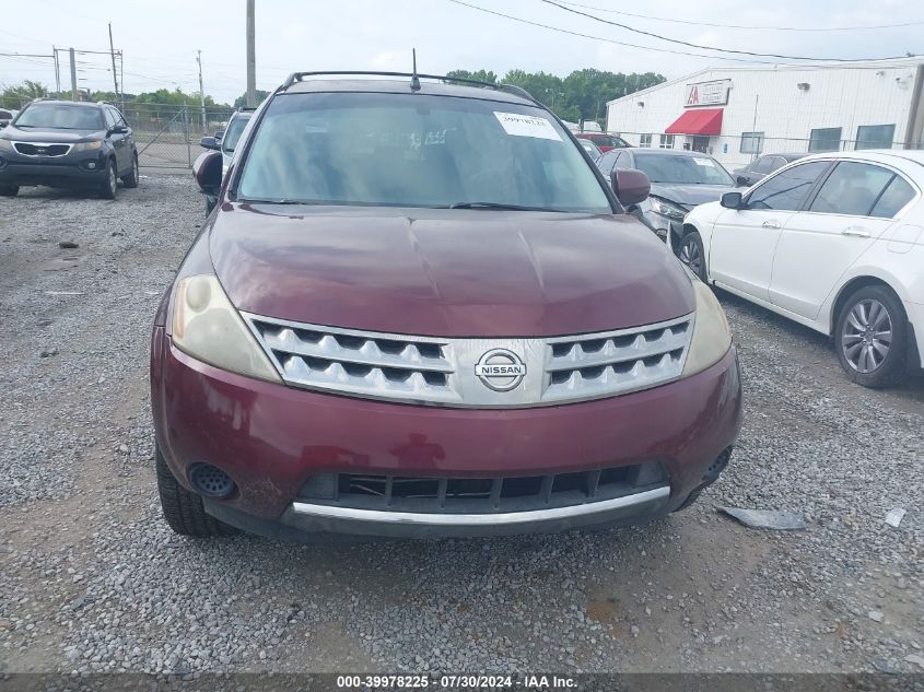 2006 Nissan Murano Sl/Se/S VIN: JN8AZ08T16W419848 Lot: 39978225
