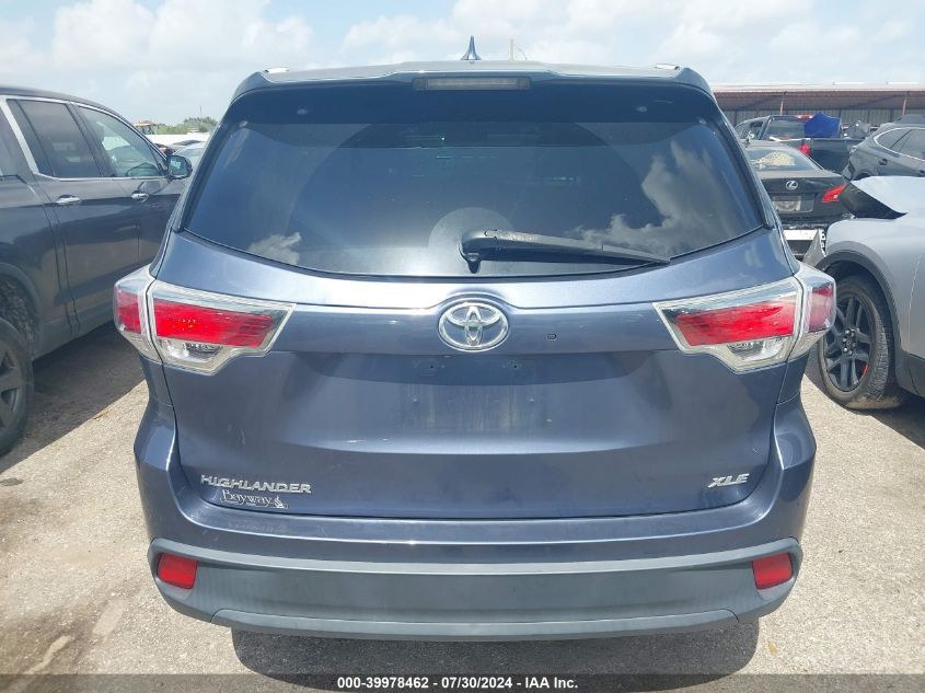 2015 Toyota Highlander Xle V6 VIN: 5TDKKRFH8FS119053 Lot: 39978462