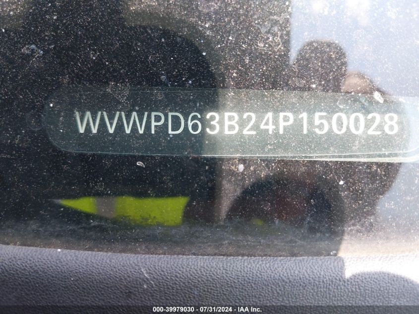 2004 Volkswagen Passat Gls VIN: WVWPD63B24P150028 Lot: 39979030