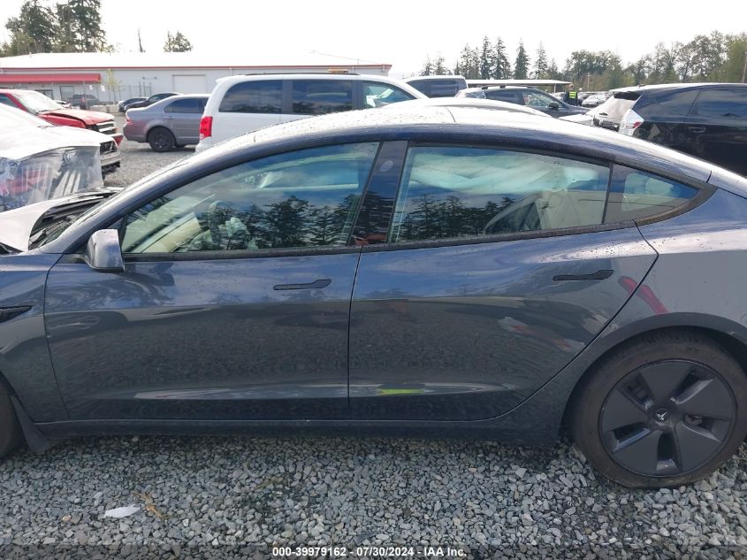 2021 Tesla Model 3 Standard Range Plus Rear-Wheel Drive VIN: 5YJ3E1EA2MF923268 Lot: 39979162