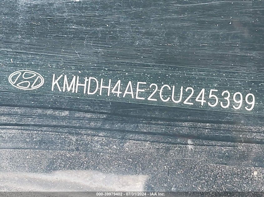 2012 Hyundai Elantra Limited (Ulsan Plant) VIN: KMHDH4AE2CU245399 Lot: 39979402