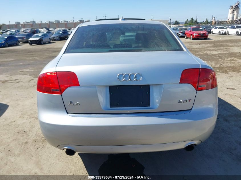 2006 Audi A4 2.0T VIN: WAUAF78E86A203309 Lot: 39979584