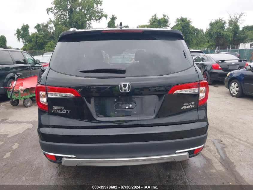 2019 Honda Pilot Elite VIN: 5FNYF6H08KB008005 Lot: 39979602