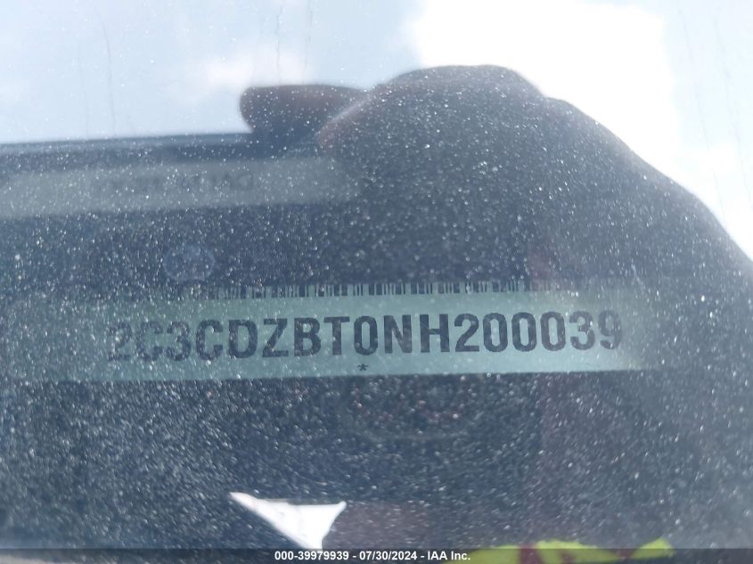 2022 Dodge Challenger R/T VIN: 2C3CDZBT0NH200039 Lot: 39979939