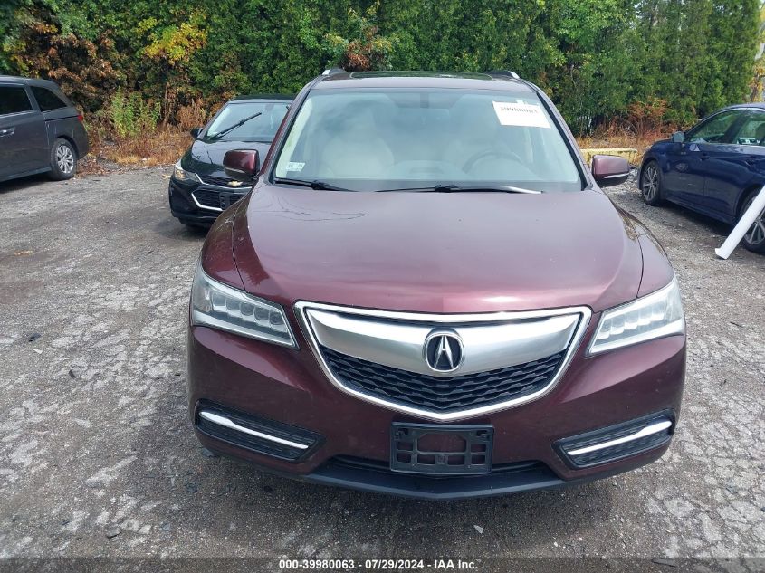 2014 Acura Mdx VIN: 5FRYD4H21EB005977 Lot: 39980063