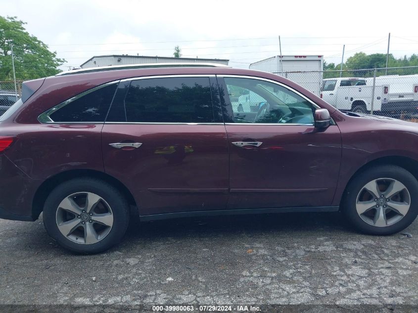 2014 Acura Mdx VIN: 5FRYD4H21EB005977 Lot: 39980063