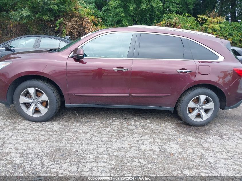 2014 Acura Mdx VIN: 5FRYD4H21EB005977 Lot: 39980063