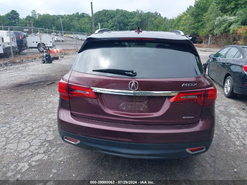 2014 Acura Mdx VIN: 5FRYD4H21EB005977 Lot: 39980063