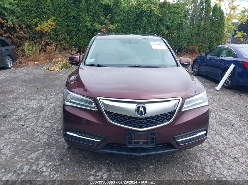 2014 Acura Mdx VIN: 5FRYD4H21EB005977 Lot: 39980063