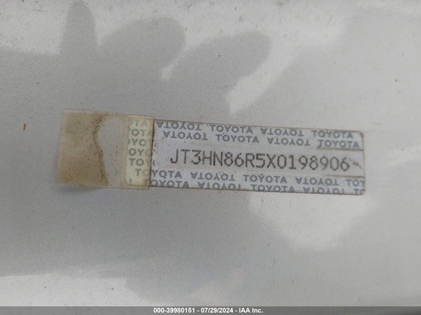 1999 Toyota 4Runner Sr5 V6 VIN: JT3HN86R5X0198906 Lot: 39980151