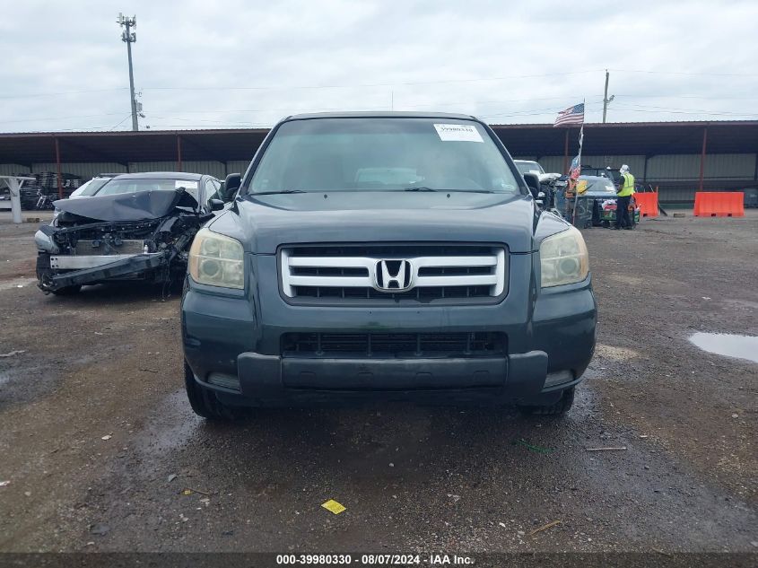 2006 Honda Pilot Lx VIN: 5FNYF28126B016463 Lot: 39980330