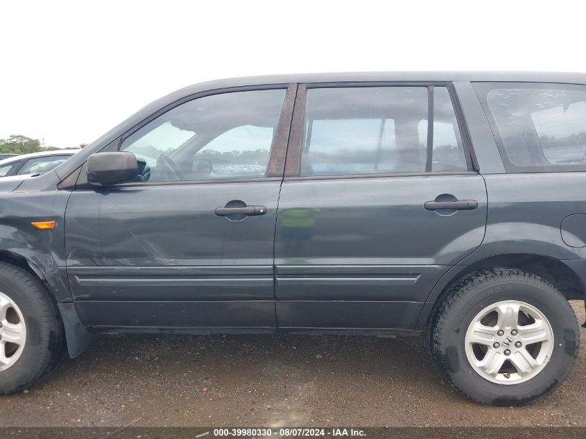 2006 Honda Pilot Lx VIN: 5FNYF28126B016463 Lot: 39980330