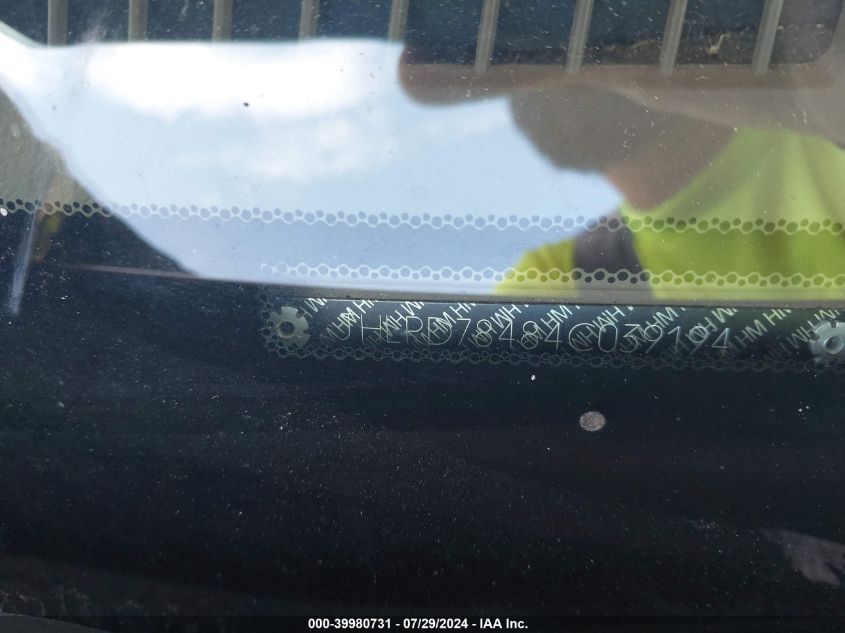 2004 Honda Cr-V Lx VIN: JHLRD78484C039194 Lot: 39980731