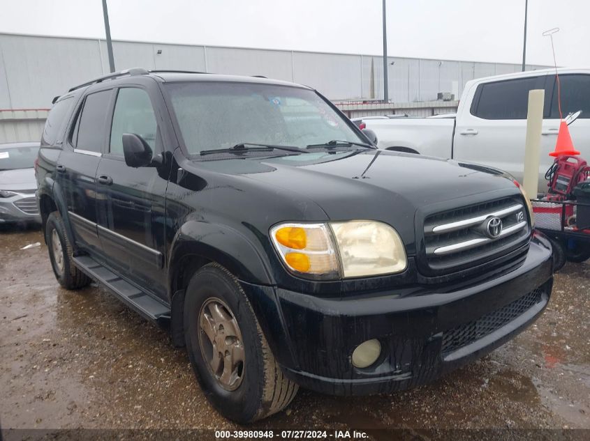 2002 Toyota Sequoia Limited V8 VIN: 5TDBT48AX2S069329 Lot: 39980948