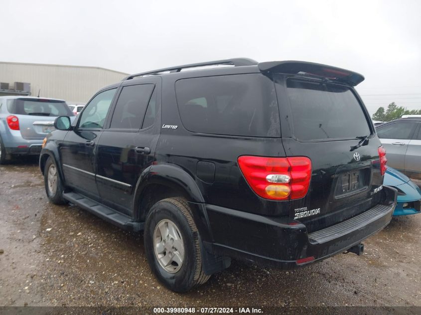 2002 Toyota Sequoia Limited V8 VIN: 5TDBT48AX2S069329 Lot: 39980948