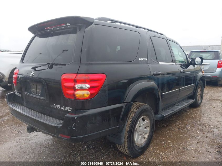 2002 Toyota Sequoia Limited V8 VIN: 5TDBT48AX2S069329 Lot: 39980948