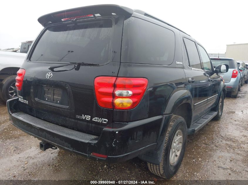 2002 Toyota Sequoia Limited V8 VIN: 5TDBT48AX2S069329 Lot: 39980948