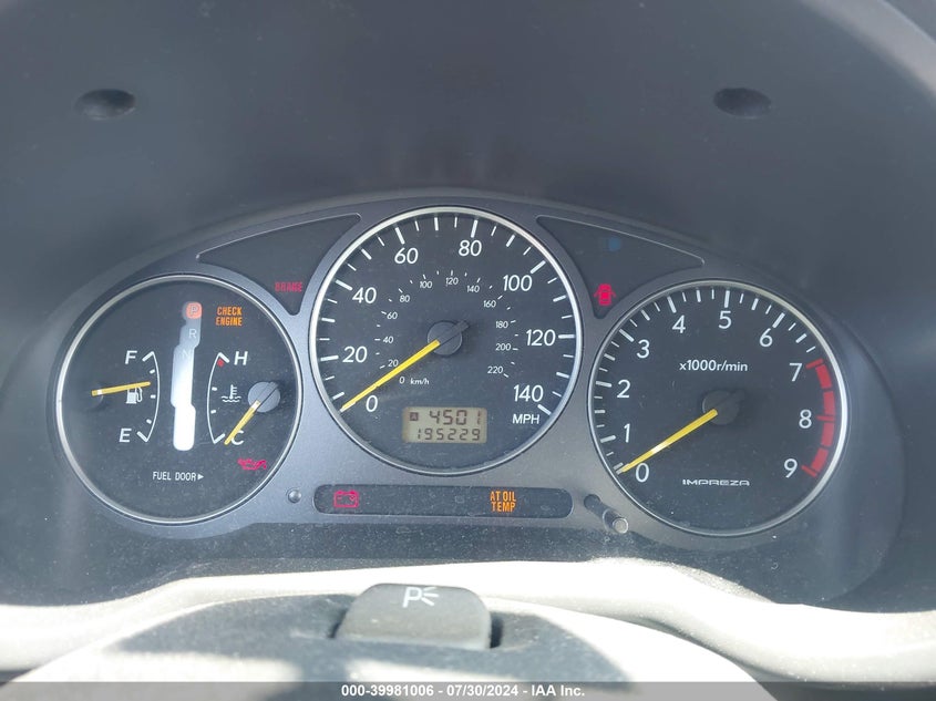 2002 Subaru Impreza Wrx VIN: JF1GG29682H804425 Lot: 39981006