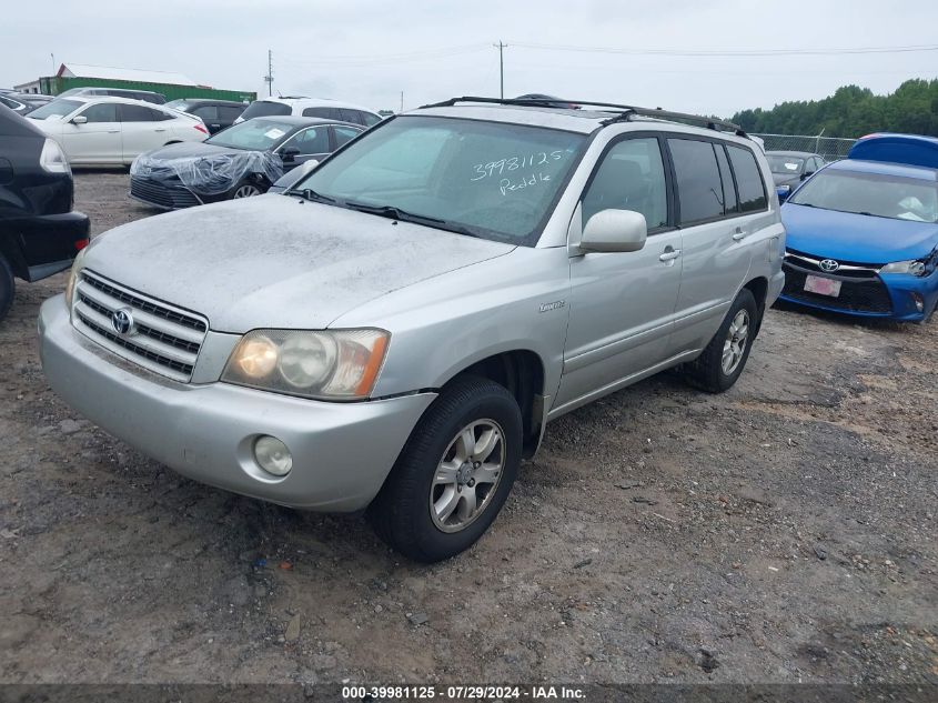 2001 Toyota Highlander V6 VIN: JTEGF21A610026227 Lot: 39981125