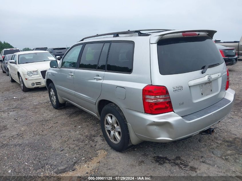 2001 Toyota Highlander V6 VIN: JTEGF21A610026227 Lot: 39981125