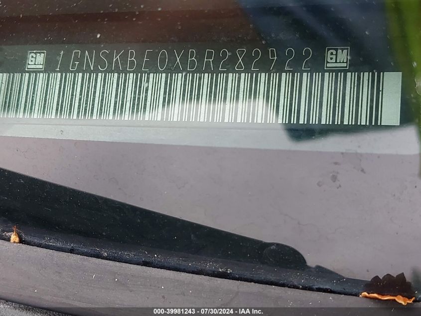 2011 Chevrolet Tahoe Lt VIN: 1GNSKBE0XBR282922 Lot: 39981243