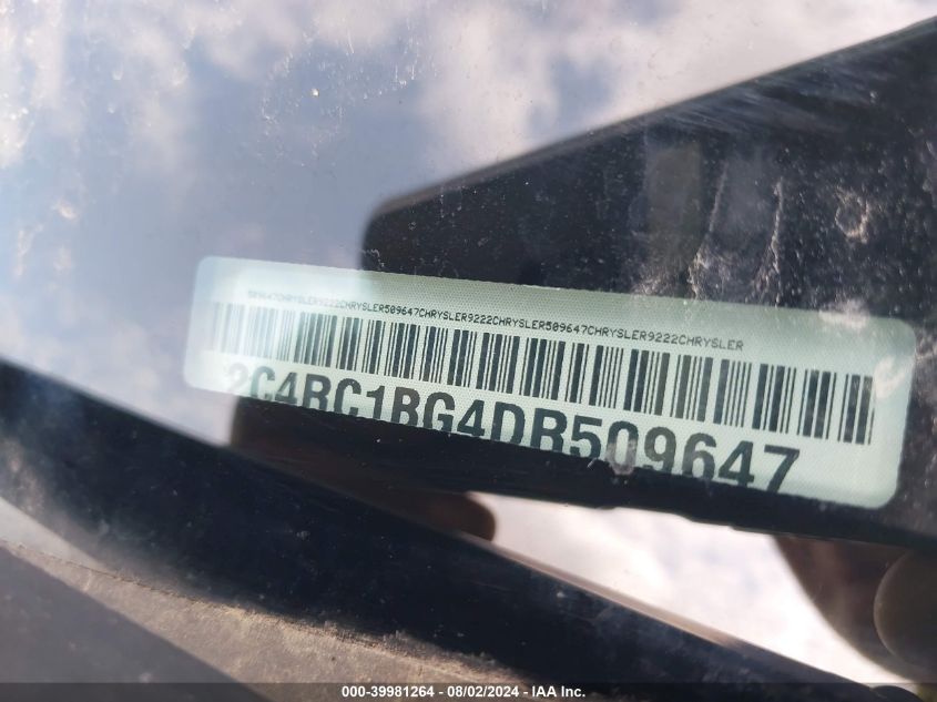 2013 Chrysler Town & Country Touring VIN: 2C4RC1BG4DR509647 Lot: 39981264