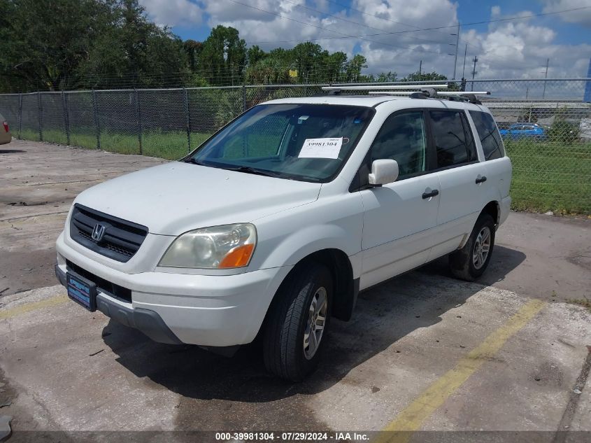 2005 Honda Pilot Ex-L VIN: 5FNYF18525B067313 Lot: 39981304