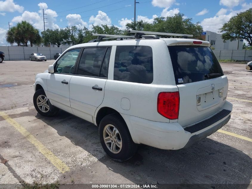 2005 Honda Pilot Ex-L VIN: 5FNYF18525B067313 Lot: 39981304