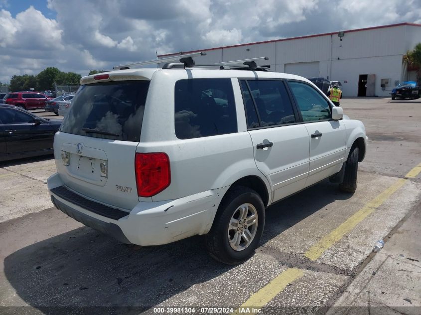 2005 Honda Pilot Ex-L VIN: 5FNYF18525B067313 Lot: 39981304