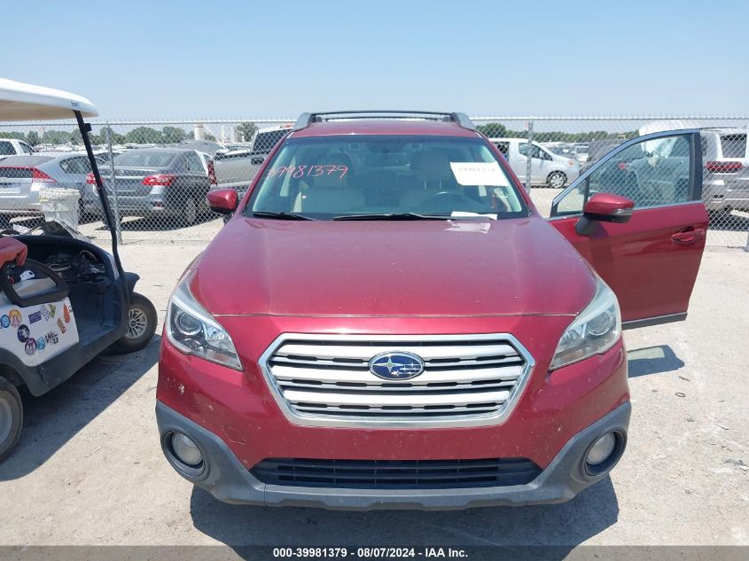 2015 Subaru Outback 2.5I Premium VIN: 4S4BSBFC6F3262625 Lot: 39981379