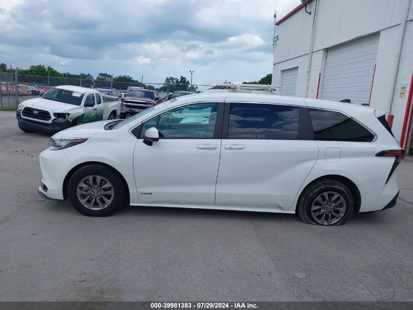 2021 Toyota Sienna Le VIN: 5TDKRKEC0MS016621 Lot: 39981383