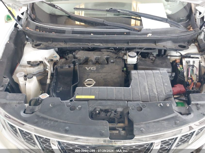 2013 Nissan Murano Sl VIN: JN8AZ1MW0DW306718 Lot: 39981399