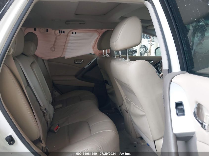 2013 Nissan Murano Sl VIN: JN8AZ1MW0DW306718 Lot: 39981399