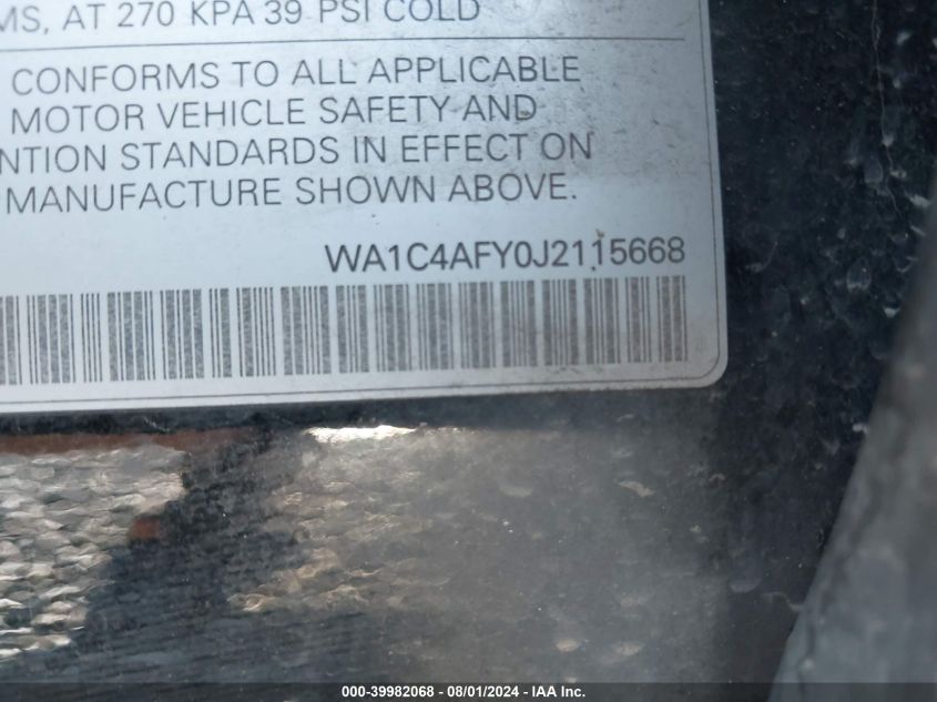 2018 Audi Sq5 3.0T Premium Plus VIN: WA1C4AFY0J2115668 Lot: 39982068