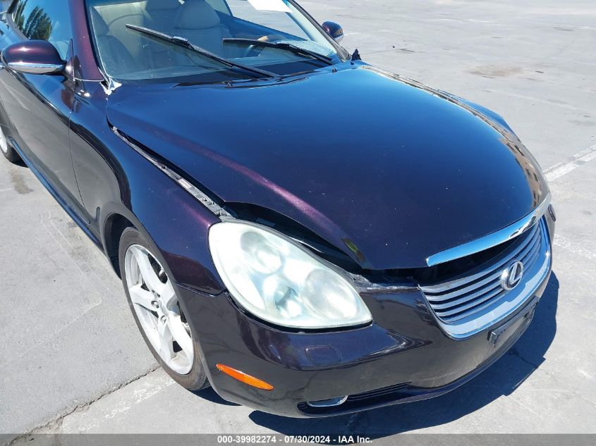 2002 Lexus Sc 430 VIN: JTHFN48Y520025961 Lot: 39982274