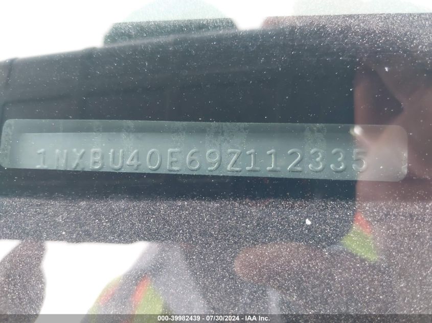 2009 Toyota Corolla VIN: 1NXBU40E69Z112335 Lot: 39982439