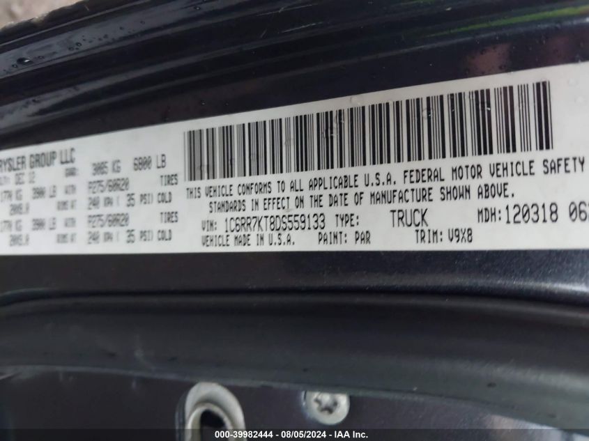 2013 RAM 1500 ST - 1C6RR7KT8DS559133