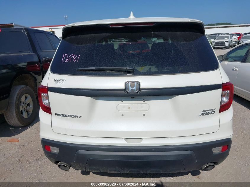 2019 Honda Passport Sport VIN: 5FNYF8H26KB017797 Lot: 39982828