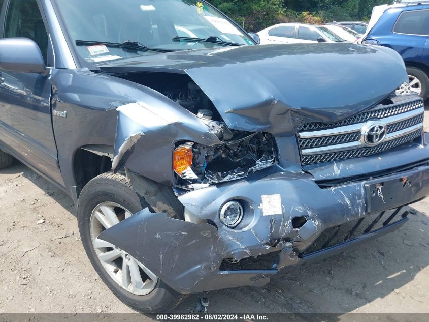 2006 Toyota Highlander Hybrid V6 VIN: JTEEW21A160019619 Lot: 39982982