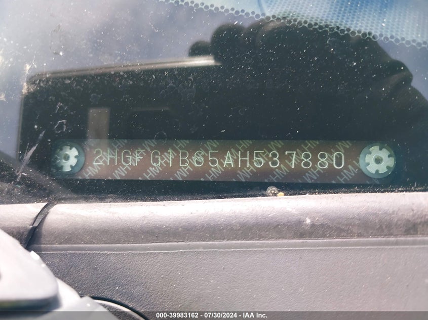 2010 Honda Civic Lx VIN: 2HGFG1B65AH537880 Lot: 39983162