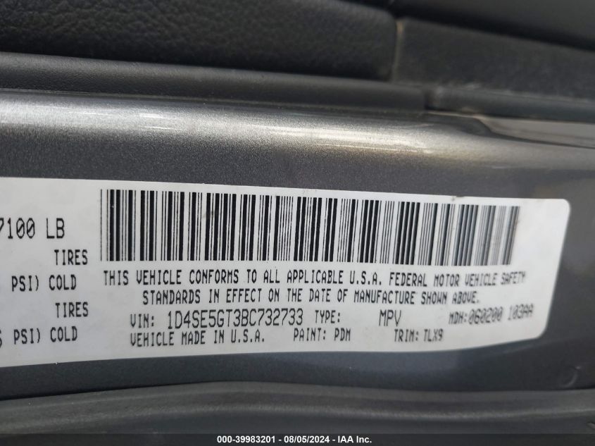 2011 Dodge Durango Citadel VIN: 1D4SE5GT3BC732733 Lot: 39983201