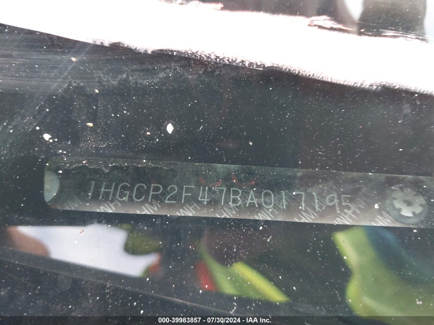 2011 Honda Accord Sdn Lx-P VIN: 1HGCP2F47BA017195 Lot: 39983857