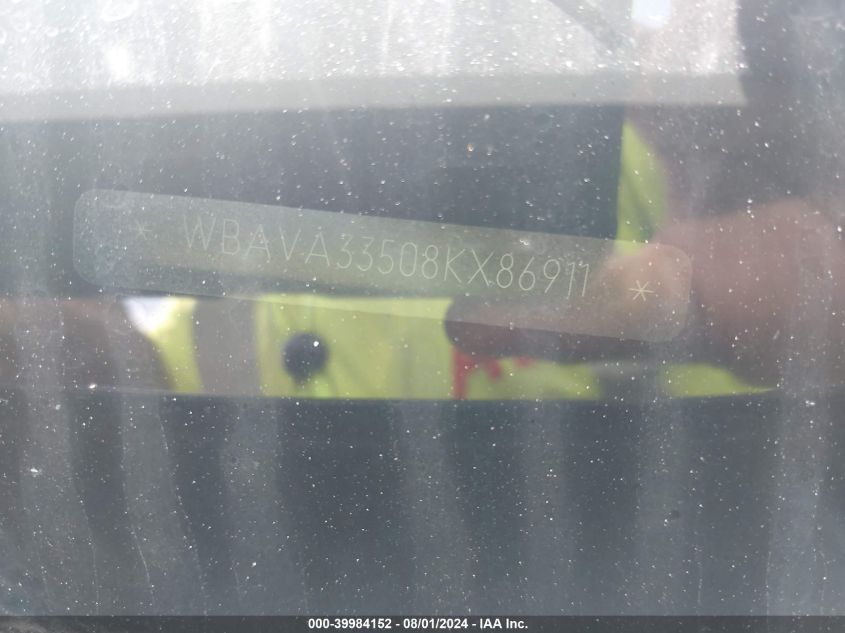 2008 BMW 328I VIN: WBAVA33508KX86911 Lot: 39984152