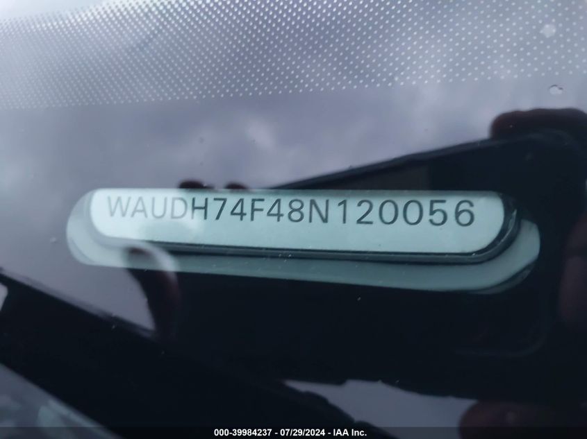 2008 Audi A6 3.2 VIN: WAUDH74F48N120056 Lot: 39984237