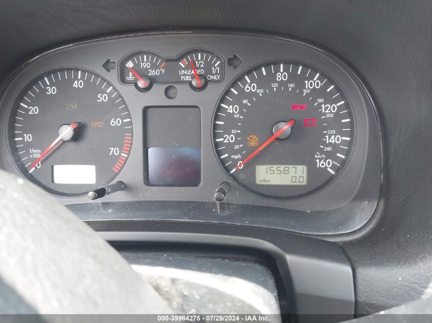 2001 Volkswagen Jetta Glx VIN: 3VWTG69M91M184397 Lot: 39984275