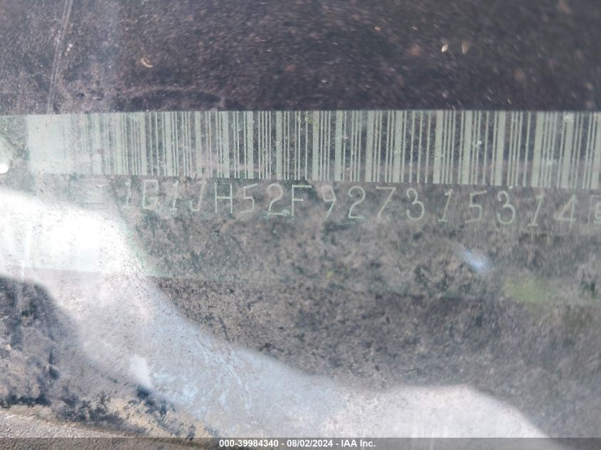 2002 Chevrolet Cavalier Z24 VIN: 1G1JH52F927315314 Lot: 39984340