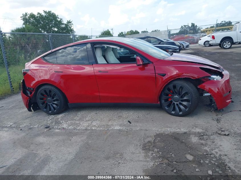 2023 Tesla Model Y Awd/Performance Dual Motor All-Wheel Drive VIN: 7SAYGDEF7PF700860 Lot: 39984366